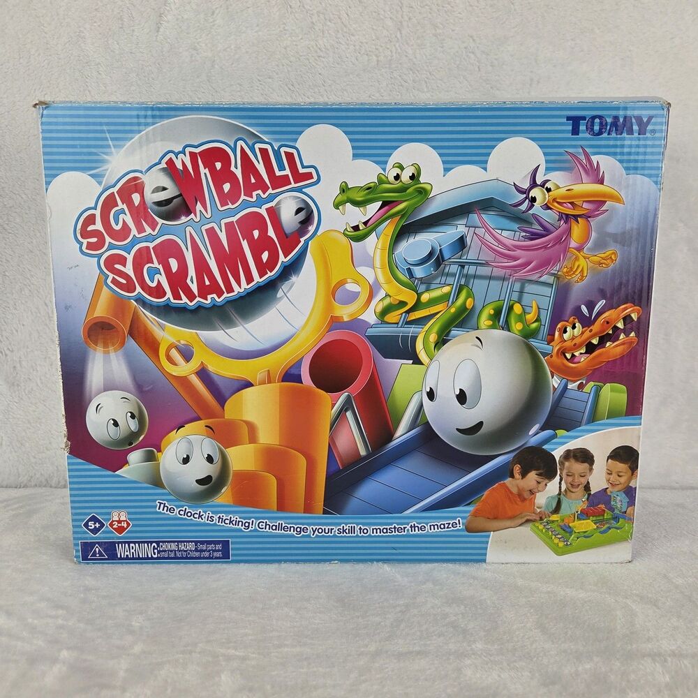 Tomy Tricky Bill Screwball Scramble Skill Game Timer Tested Complete w/ 2 Balls